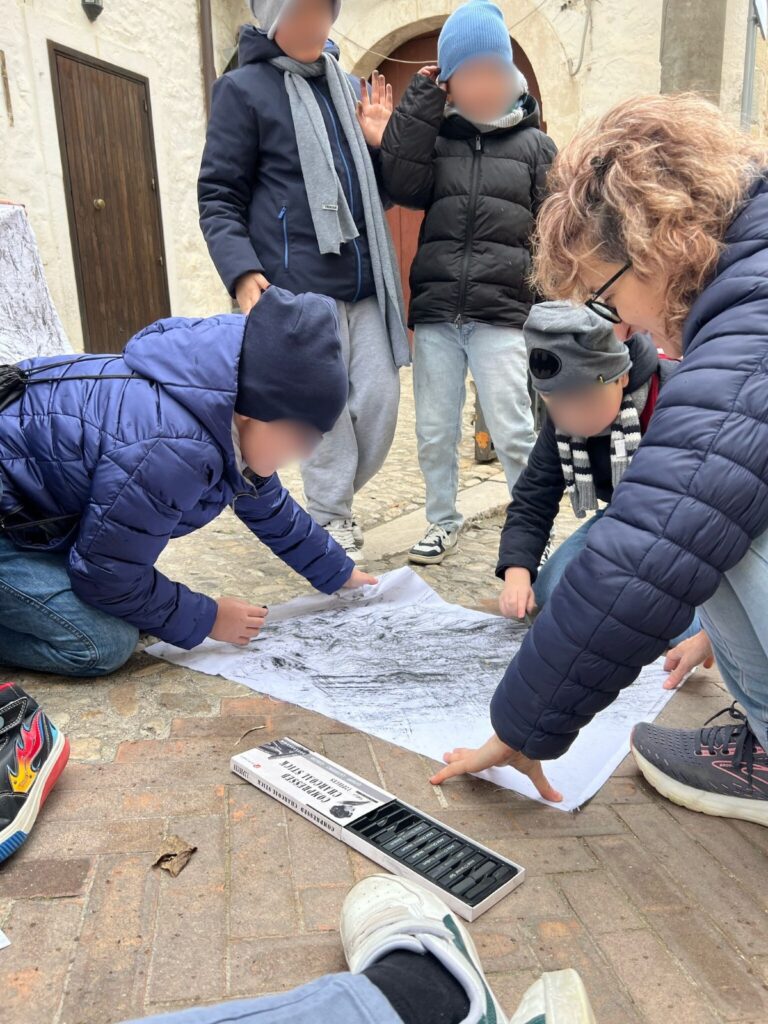Residenza artistica a Bovino - semi nel vento - tecnica del frottage